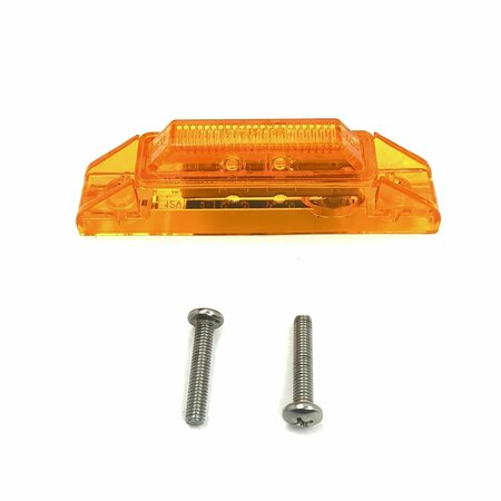 TRUCK-LITE 35 Series, LED, Yellow Rectangular, 2 Diode, Marker Clearance Light, P2, 2 Screw, Fit 'N Forget M/C 35200Y3